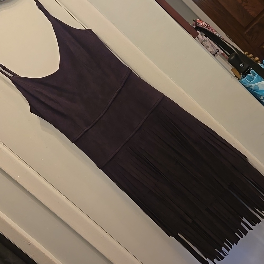 Guess By Marciano Microsuede Fringe Dress Size M - Picture 4 of 4